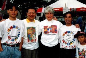 Barbara Hall and Joseph Wong at Harmony Movement community picnic.